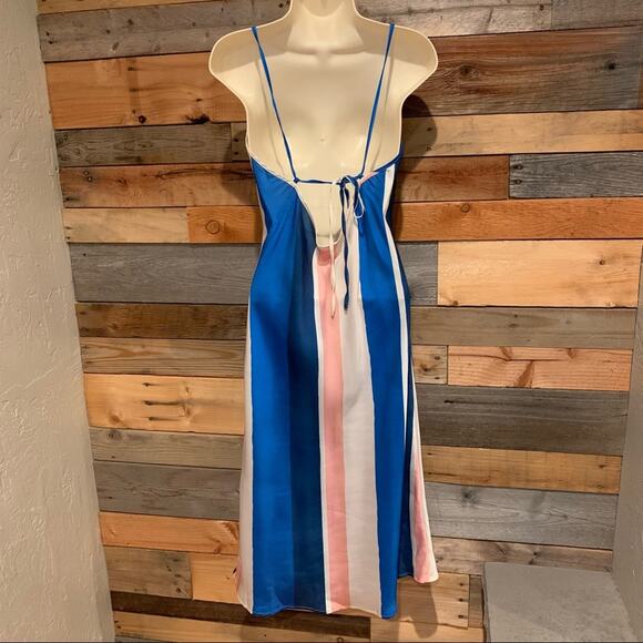 Lemlem X H&M Blue Stripe Midi Slip Dress Size S Contemporary Nautical Y2K Glam - Picture 10 of 15